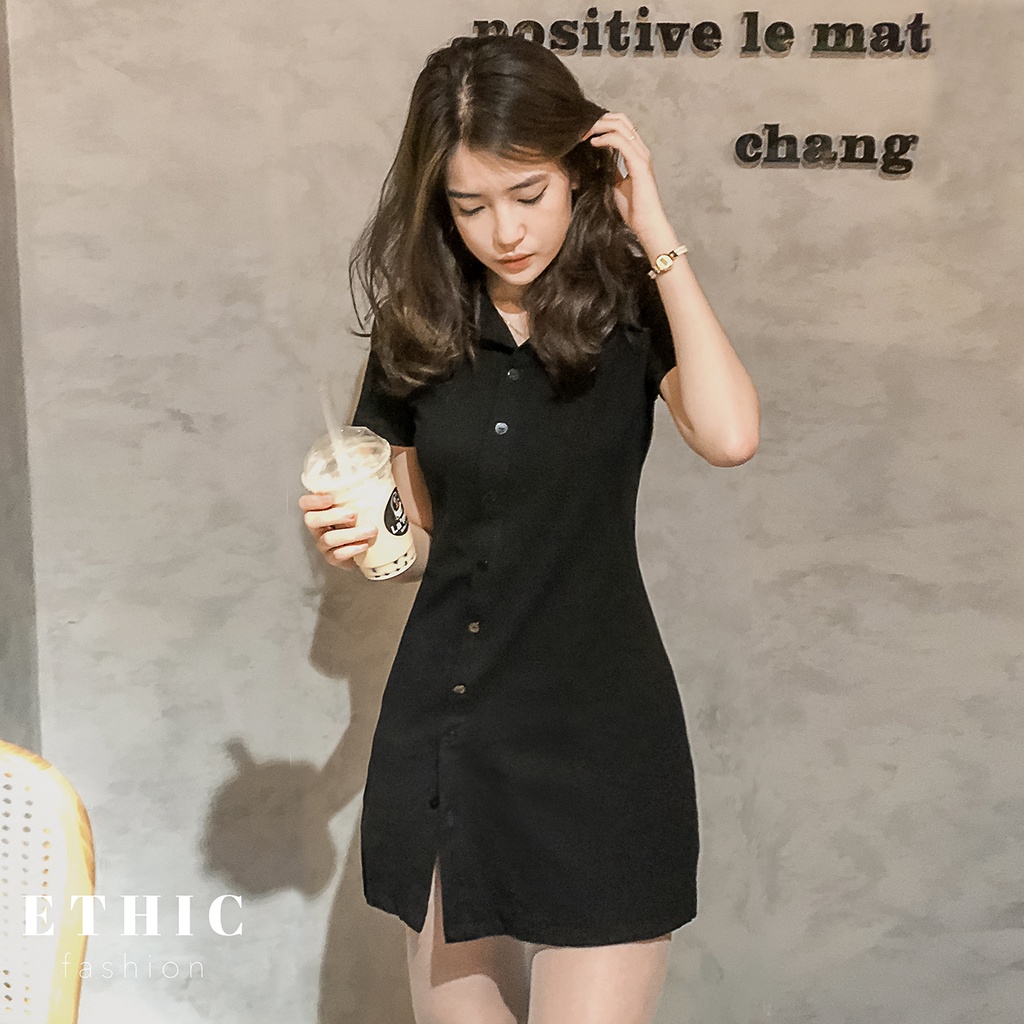 Đầm Polo Váy Xẻ Cúc Cho Nữ Sang Chảnh Hàn Quốc (ảnh thật) | BigBuy360 - bigbuy360.vn