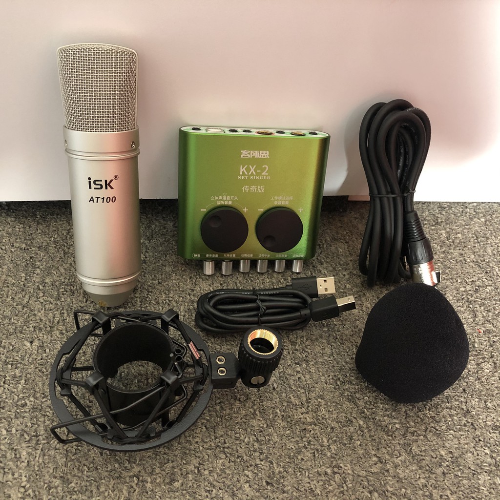 Trọn Bộ Sound Card XOX KX2 Và Micro Thu Âm ISK AT100 CHÍNH HÃNG CÓ TEM MÃ VẠCH
