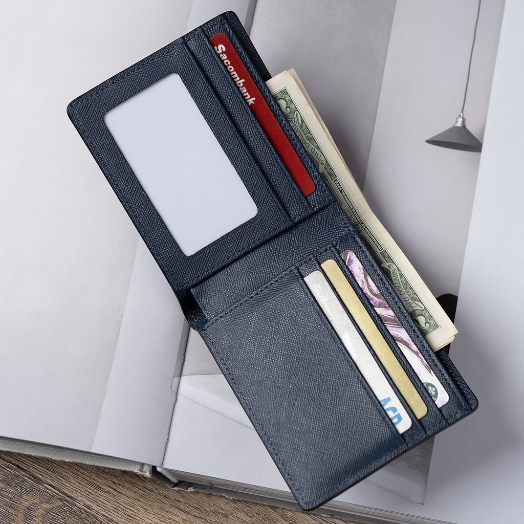 VÍ NGẮN GẬP DA Bóp COSMOS Da Saffiano Nhập Khẩu Cao Cấp Chống Thấm Nước Unisex Nam Nữ Leonardo | BigBuy360 - bigbuy360.vn