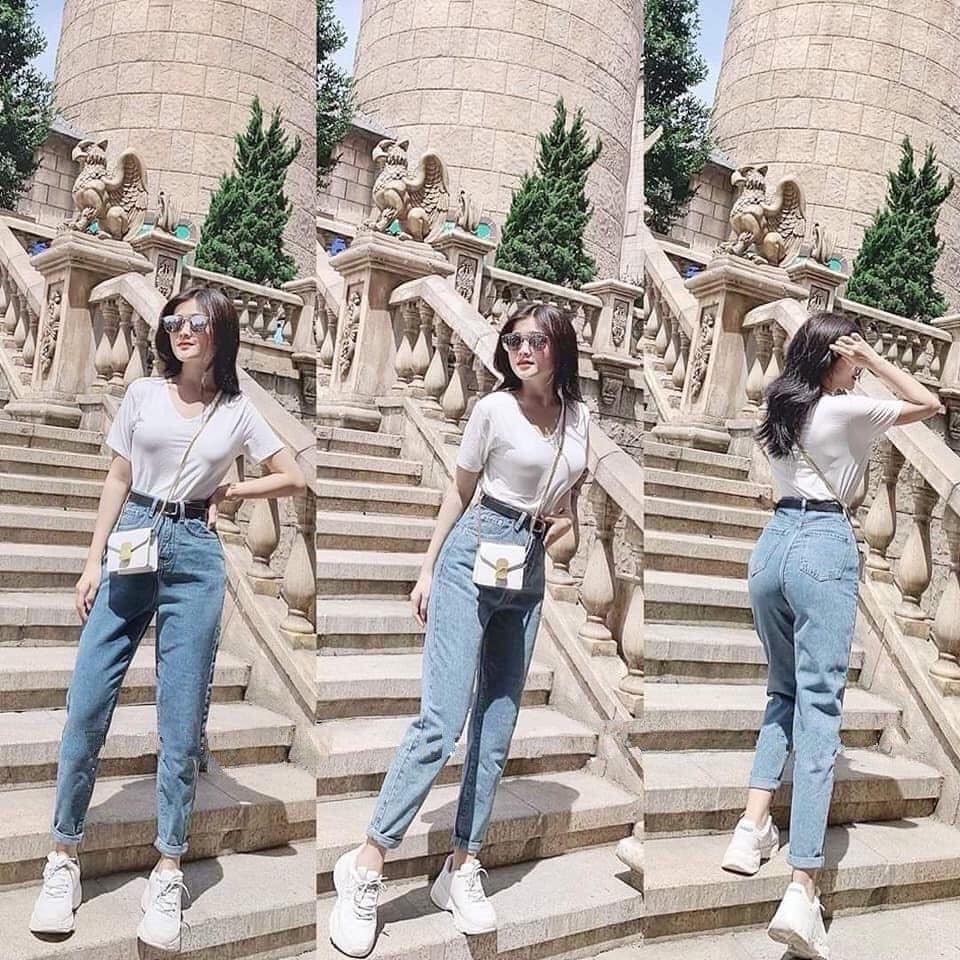 Quần baggy jean trơn