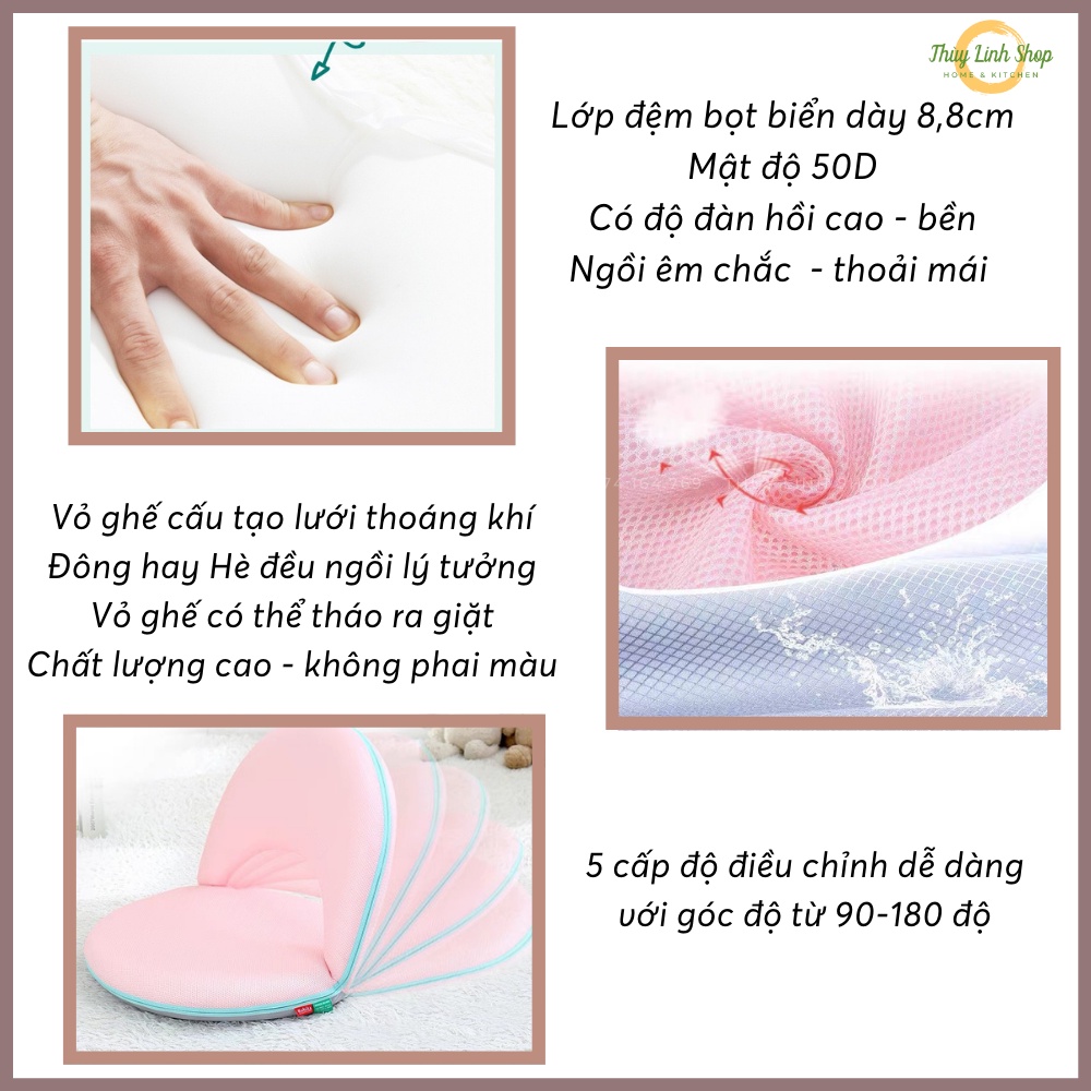 GHẾ BỆT TỰA LƯNG NGỒI BỆT - GHẾ LƯỜI TỰA BỆT - 5 CẤP ĐỘ ĐIỀU CHỈNH - CÓ THỂ GẤP PHẲNG GỌN - CHÍNH HÃNG CAO CẤP BABITA