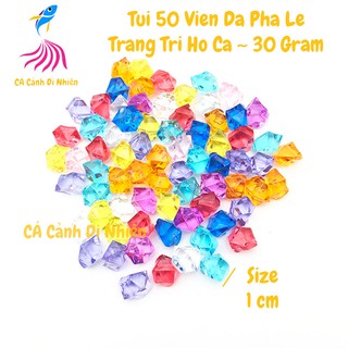 Túi 50 viên đá pha lê size NHỎ 1 cm trang trí hồ cá cảnh