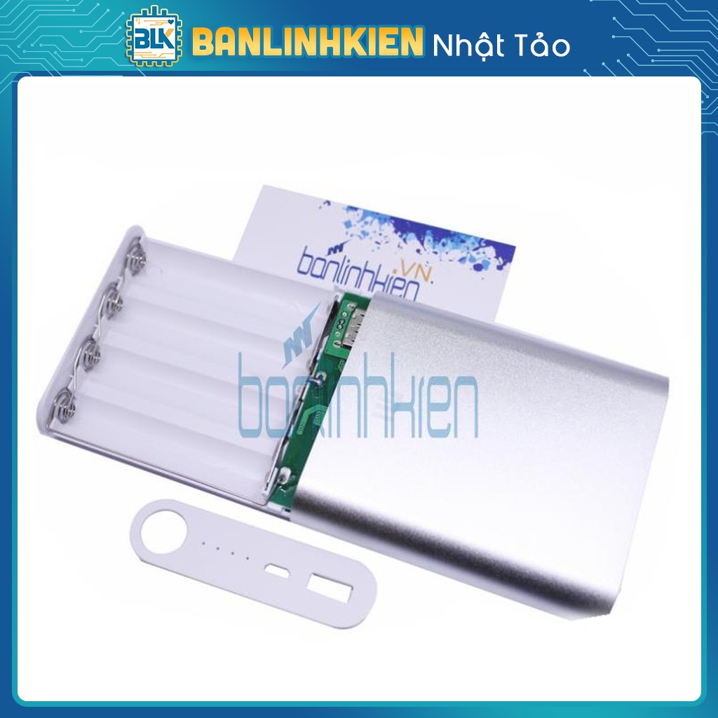 Box Sạc Pin Dự Phòng 4 Pin 18650 Vỏ Nhôm