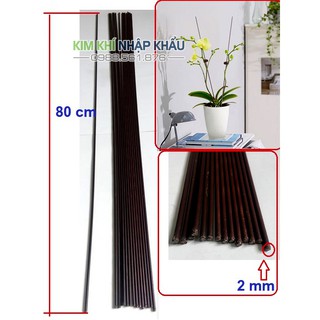10 que cắm hoa Lan lõi thép dài 80cm màu nâu - VTK8