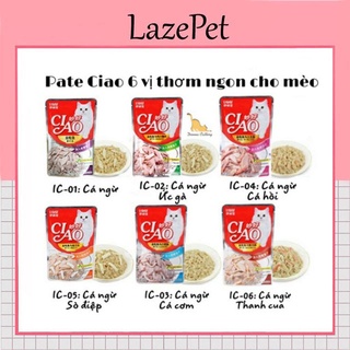 Pate Ciao cho mèo thơm ngon nhiều vị Cá, Gà, Cua, Sò gói 60g