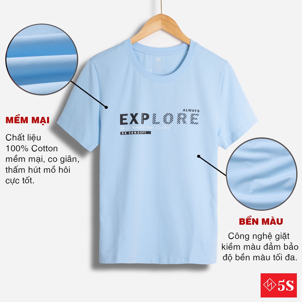 Áo Thun Nam Tay Ngắn 5S (3 màu), Chất Liệu Cotton Siêu Thấm Hút, Thiết Kế In Hình Trẻ Trung, Phong Cách (TSO21017) | BigBuy360 - bigbuy360.vn