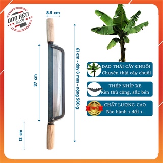  Dao Thái Chuối 2 Tay Cầm Bản To Thái Cây Chuối Dao Đa Sỹ Rèn Từ Thép Nhíp Xe Siêu Bền Cán Gỗ Chắc Chắn - D41 