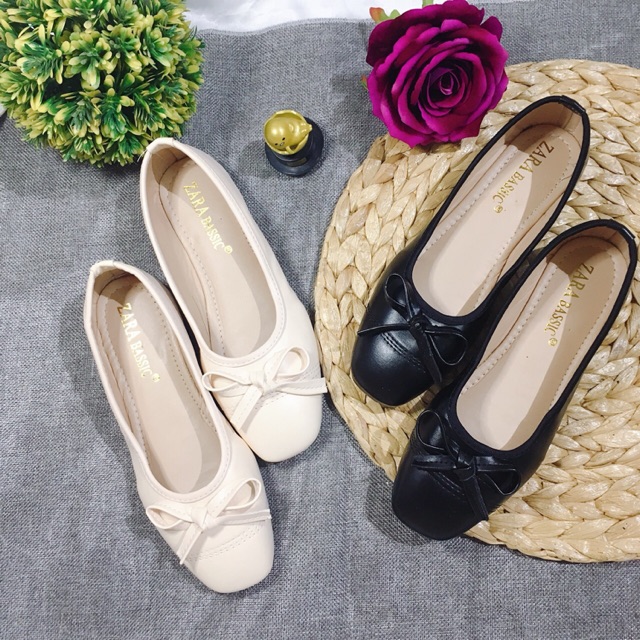 Giày búp vê nữ nơ nhỏ để bệt zra dễ đi mềm chân cực kì- Ảnh video thật