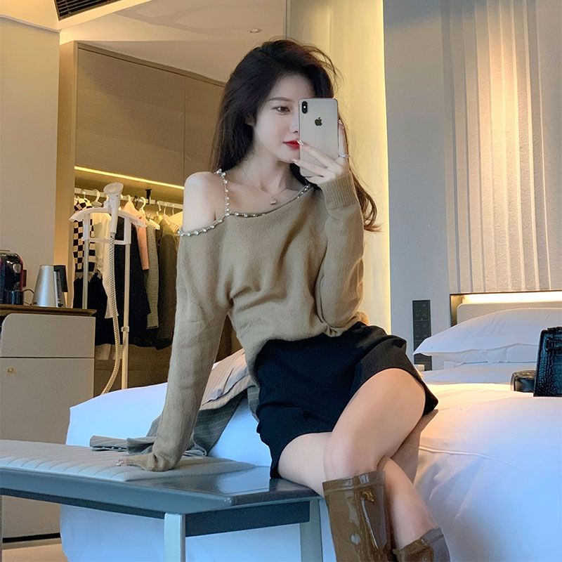 Áo Len Nữ Tay Dài Trễ Vai Thời Trang Quyến Rũ | BigBuy360 - bigbuy360.vn