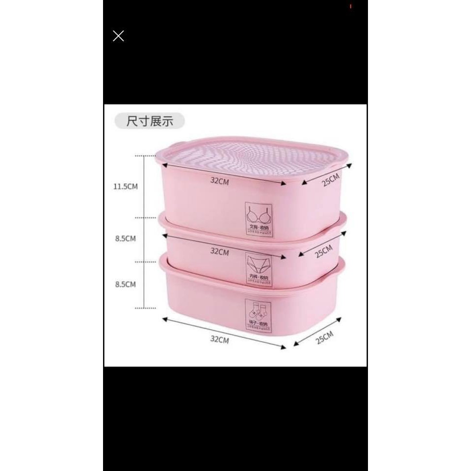 SET 3 HỘP NHỰA ĐỰNG ĐỒ LÓT CHIA NGĂN TIỆN DỤNG