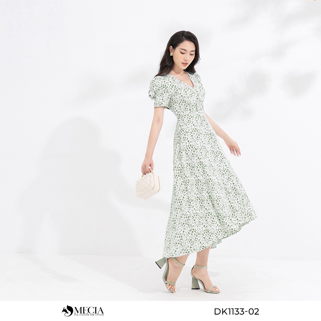 Đầm maxi dài bồng vạt đối xứng MECIA dịu dàng DK1133
