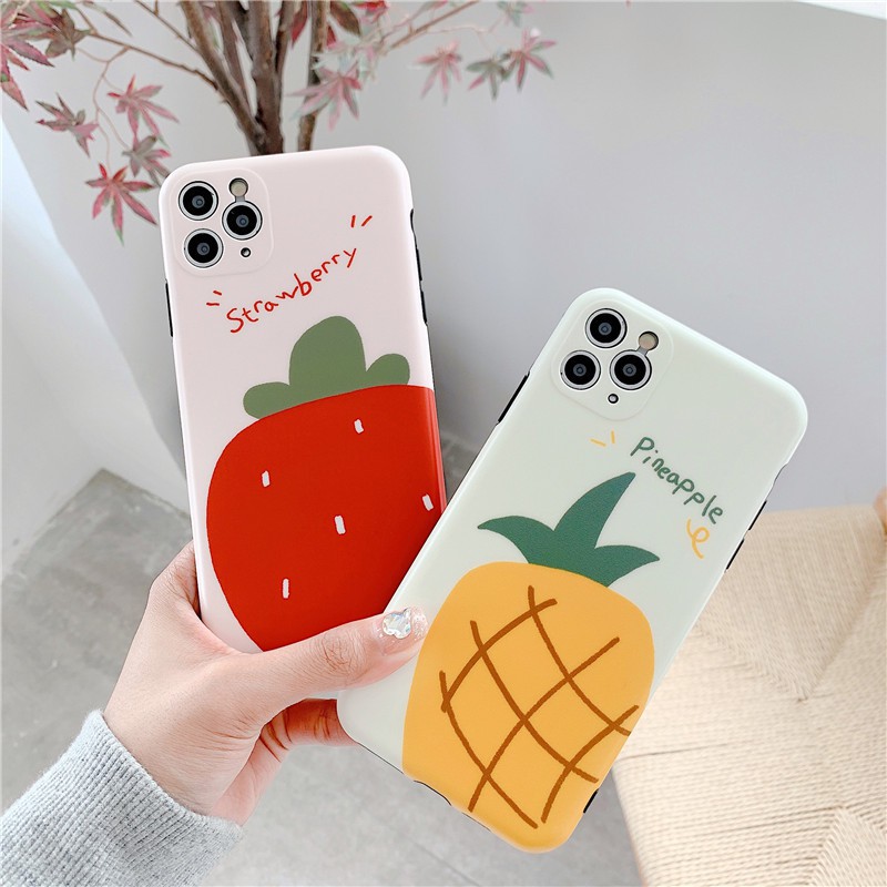 Ốp iPhone Trái Cây Dứa & Dâu iPhone 7/8/7Plus/8Plus/X/Xs Max/11/11 Pro/11 Pro Max - ốp iphone