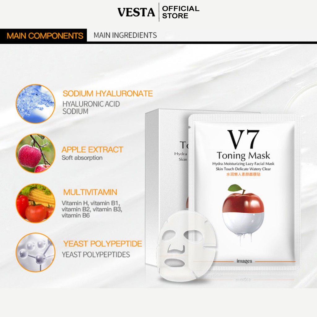 Mặt Nạ Giấy V7 Bioaqua - Mask Dưỡng Trắng Da Cấp Ẩm Toning Youth V7 | BigBuy360 - bigbuy360.vn