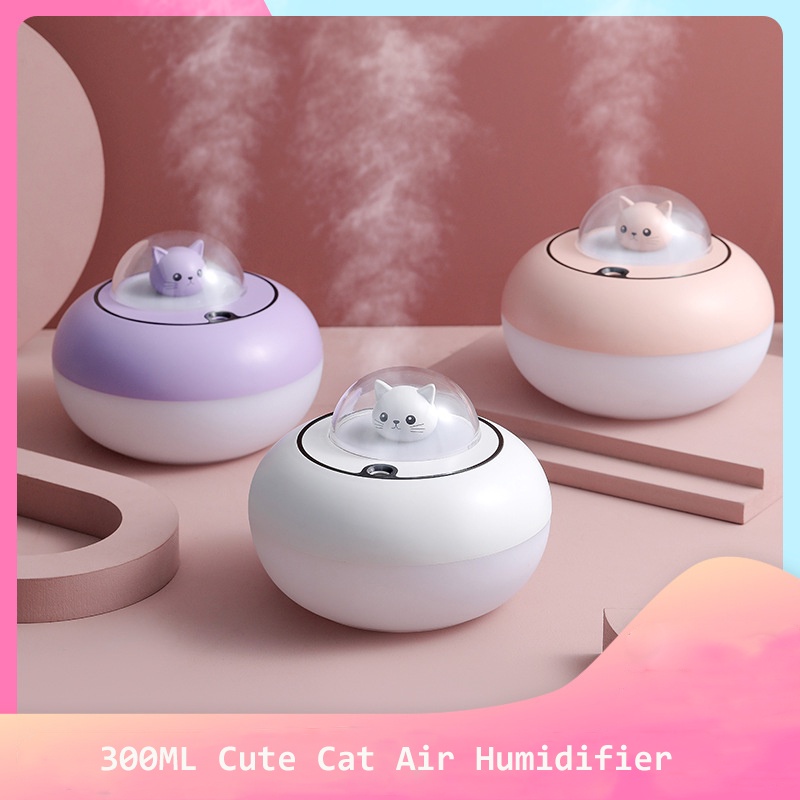 Máy phun sương tạo ẩm FNELSE khuếch tán tinh dầu thơm đầu cắm USB có đèn thiết kế kiểu thú cưng cho nhà cửa văn phòng