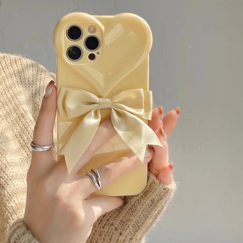 Ốp điện thoại gắn nơ thích hợp cho iPhone 7 8 X XS XR XS MAX 7 Plus 8 Plus 11 11 Pro 11 Pro Max 12 12 Pro 12 Pro Max