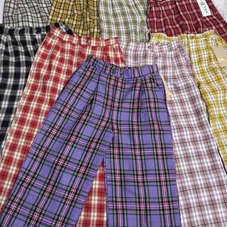 Quần ống rộng culottes kẻ caro xuông siêu Hot