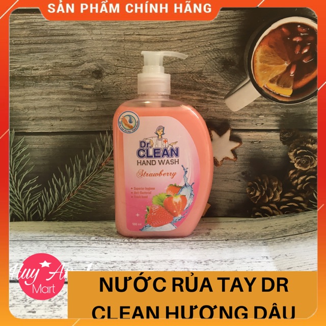 Nước rửa tay Dr.Clean 500ml Hương dâu hangd Việt Nam