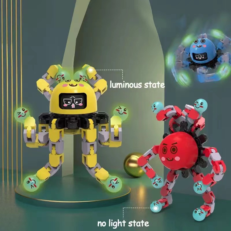 Con quay đồ chơi spinner robot phát sáng spinner robot biến hình Spinner con quay đồ chơi spinner giúp giảm stress