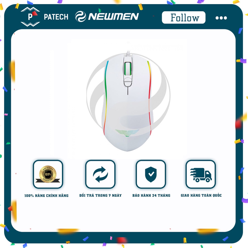 Chuột Gaming Newmen GX9-Pro,THIỆN XẠ SĂN MỒI,Sensor Pixart PMW3389,16000DPI,Switch Kailh GM4.0-Hàng chính hãng,BH 24 thá