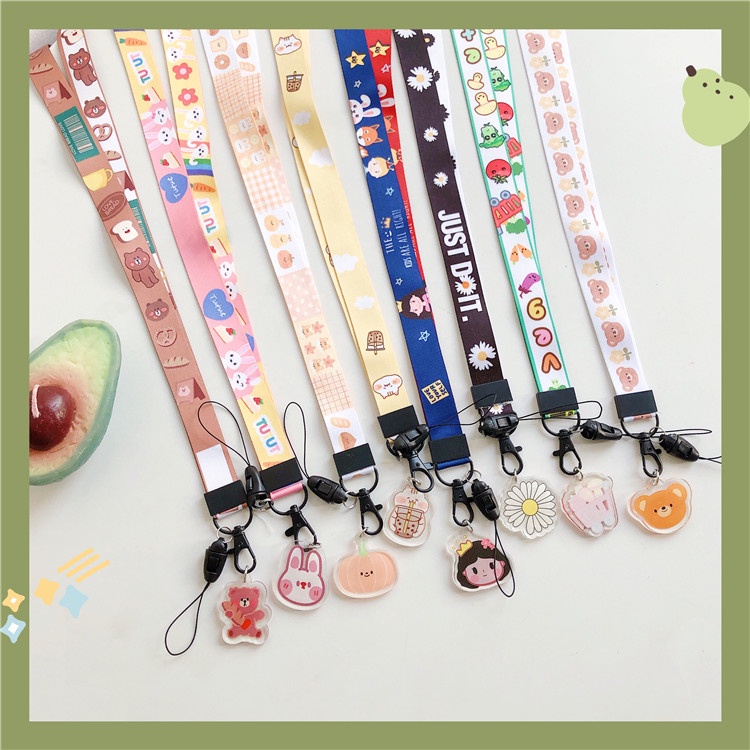 Dây Đeo Thẻ Học Sinh, Sinh Viên, Dây Đeo Thẻ Nhân Viên Văn Phòng Kèm Icon Cute - BEYOU