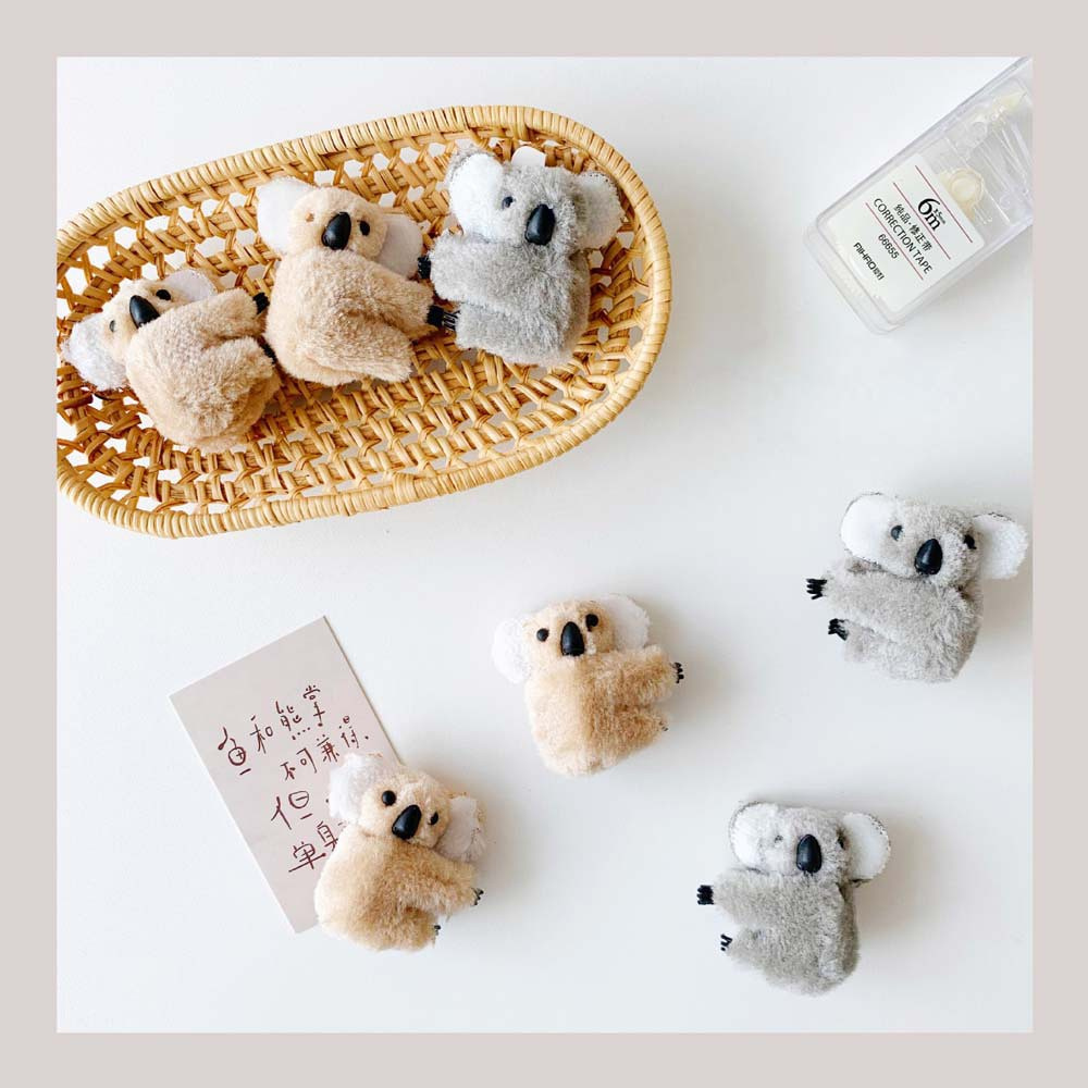 Kẹp Tóc Hình Gấu Koala Nhồi Bông Dễ Thương Nhiều Màu Sắc Phong Cách Hàn Quốc Cho Nữ