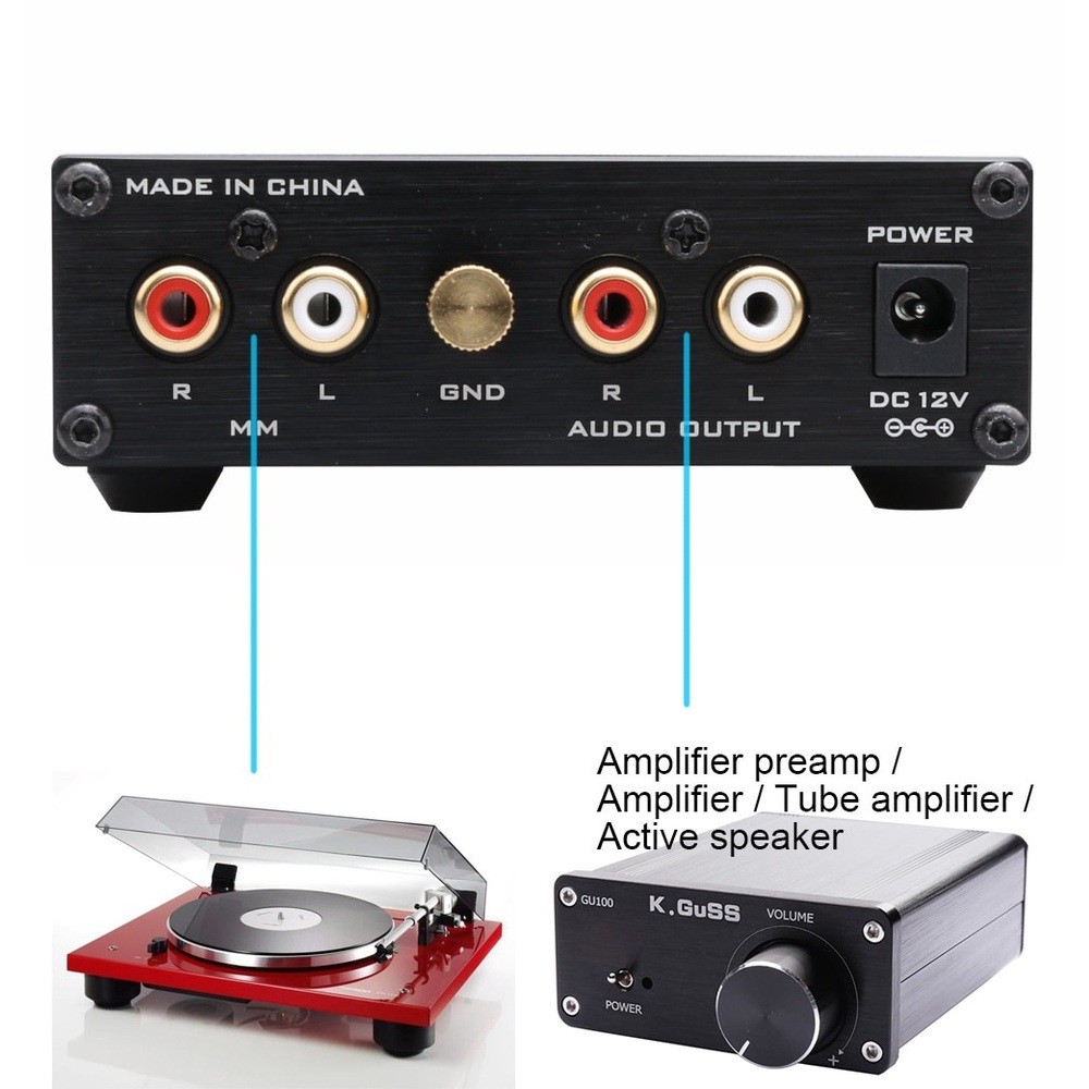 Bộ khuếch đại âm thanh PHONOGRAPHIC Cartridge Preamp FX-Audio BOX01 Mini MM âm thanh HIFI AMP dùng cho đĩa Vinyl