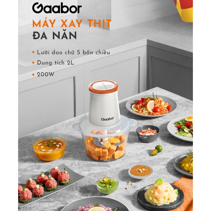 Máy xay thịt thực phẩm đa năng GAABOR GJ-M20A 2L (Nhựa - Tô Nhựa) - Hàng chính hãng