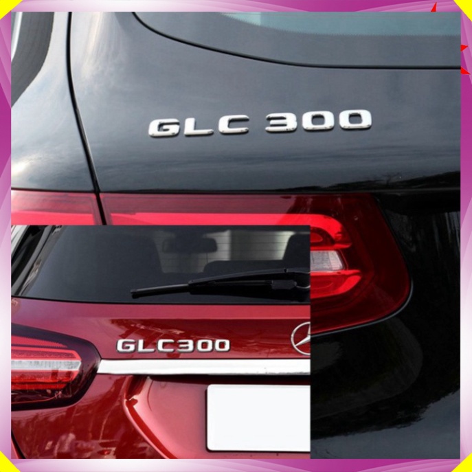Decal tem chữ GLC300, GLC250, GLC200 dán trang trí đuôi xe ô tô (HÀNG LOẠI 1)