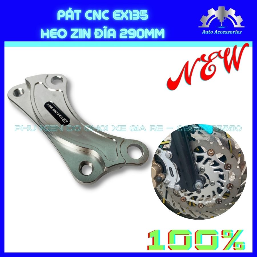 PÁT CNC - Pát trước Exciter 135 Ex135 gắn Heo Dầu Zin theo xe đi đĩa size 290mm. CNC sắc xảo, tỷ mỉ, thông số chuẩn