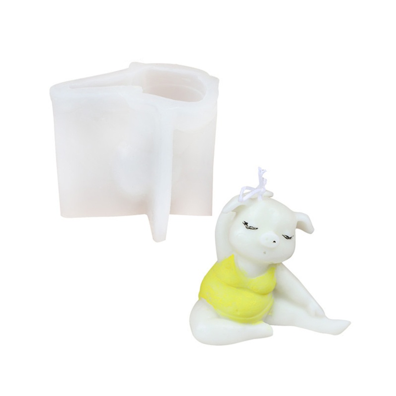 Khuôn Nhựa Hình Heo Tập Yoga Làm Trang Sức DIY
