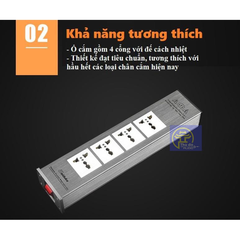 Bộ ổ cắm 4 cổng lọc nguồn điện cho dàn âm thanh Weiduka AC2.2 - Bộ lọc nguồn Weiduka AC 2.2