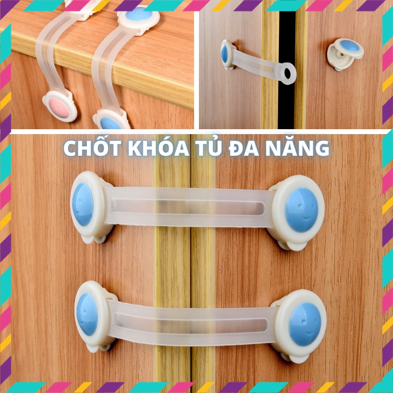 Chốt Khóa Cửa, Tủ Lạnh, Khóa Gài An Toàn Cho Bé, Không Dùng Ốc Vít