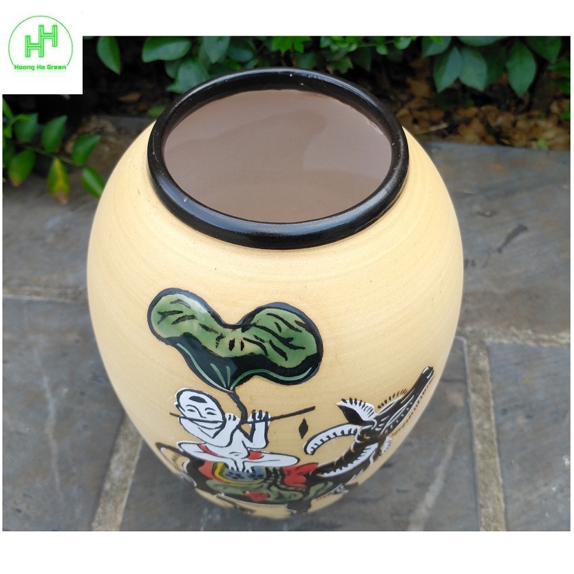 Bình cắm hoa, Bình trang trí nhà cửa, Chất liệu gốm sứ Bát Tràng, KT: 23x8cm, MH: VẠI_01