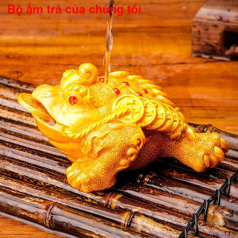 nhà ănĐồ trang trí thú cưng trà đổi màu Cóc vàng may mắn Pixiu có thể nâng cao sáng tạo phun nước phụ kiện bộ
