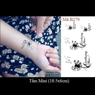 Xăm dán tattoo bồ công anh B279