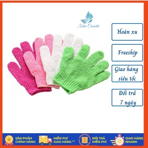 Găng Tay Tắm Tẩy Da Chết lưng chân tay đa năng Xuka Cosmetic