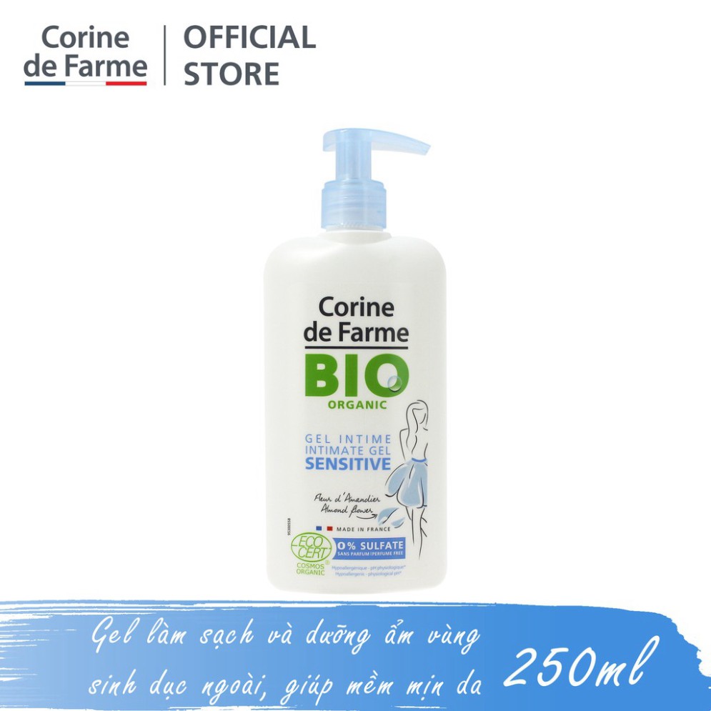 [CHÍNH HÃNG] Corine De Farm Organic Gel Làm Sạch Nhẹ Nhàng Và Dưỡng Ẩm Vùng Cơ Quan Sinh Dục Ngoài Organic Intimate Sens