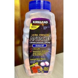 [Date 2023] Hộp Kẹo chống đầy hơi Kirkland Signature Ultra Strength Antacid Calcium 1000mg 265 viên 07 2023