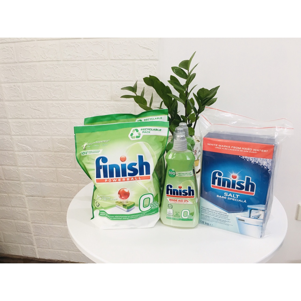 Viên rửa bát Finish Eco 0% hữu cơ sinh học, an toàn sức khỏe - Nhập khẩu chính hãng- Túi 70v