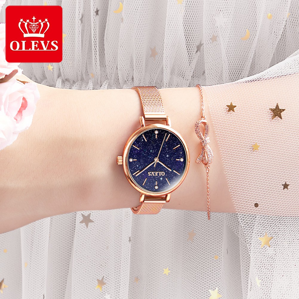 Đồng Hồ OLEVS 6894 Nữ Đeo Tay Chống Thấm Nước Mặt Tròn Không Gỉ Thời Trang | BigBuy360 - bigbuy360.vn