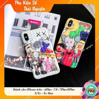 ỐP LƯNG SESAME STREET - KAWS ( IN PHỦ BÓNG ) - ỐP IPHONE DẺO NỔI SỌC - VALI 3D