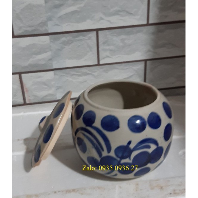 Lọ hủ thố đựng gia vị chấm bi C15*R15 cm