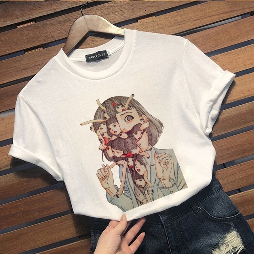 Fashion Japanese Anime Tomie Junji Ito Print By Pinkbabygirl Junji Ito Maruo T Shirt Short Sleeve Cool Tee