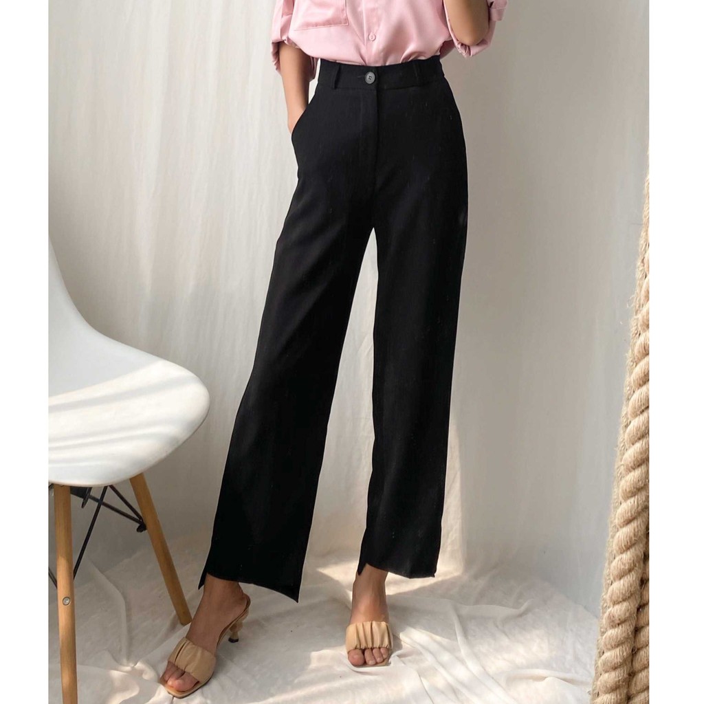 Quần tây ống rộng khóa kiểu trước siêu hách chân thời trang nữ Fmstyle Saigon 20QU12CT1801 | BigBuy360 - bigbuy360.vn