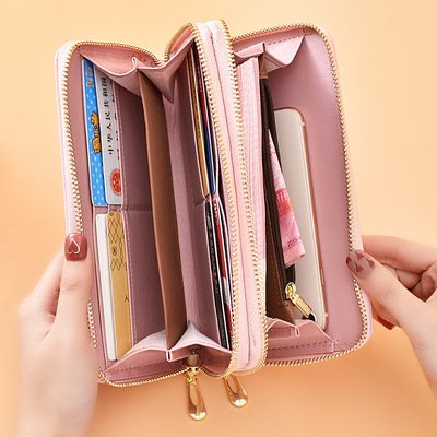 Ví nữ dài cầm tay NEW-0026 phối hoạ tiết hình đàn bướm cực đẹp kiểu dáng 2 khóa kéo tiện dụng chất liệu da cao cấp