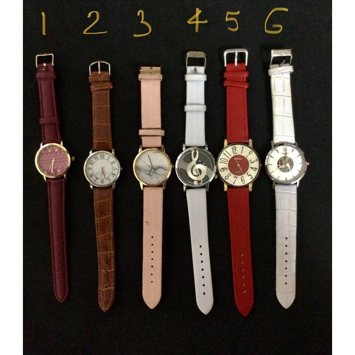 Đồng hồ mặt to dây da dành cho nữ của nhiều thương hiệu