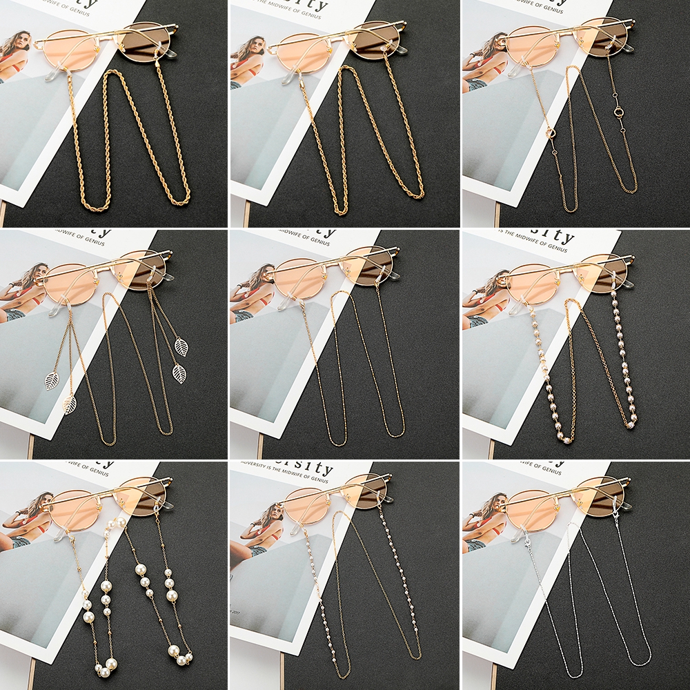 Dây đeo kính đính ngọc trai thời trang cho nam &amp; nữ