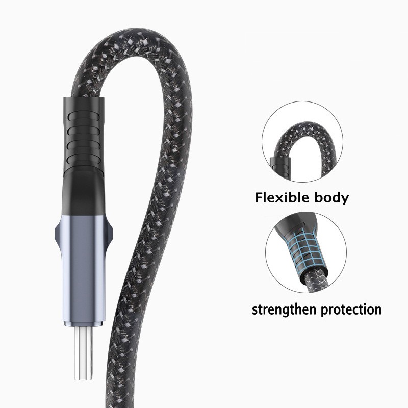 Cáp Sạc Nhanh Type C USB 6A Bện Hợp Kim Bền Cho Tất Cả Điện Thoại Thông Minh