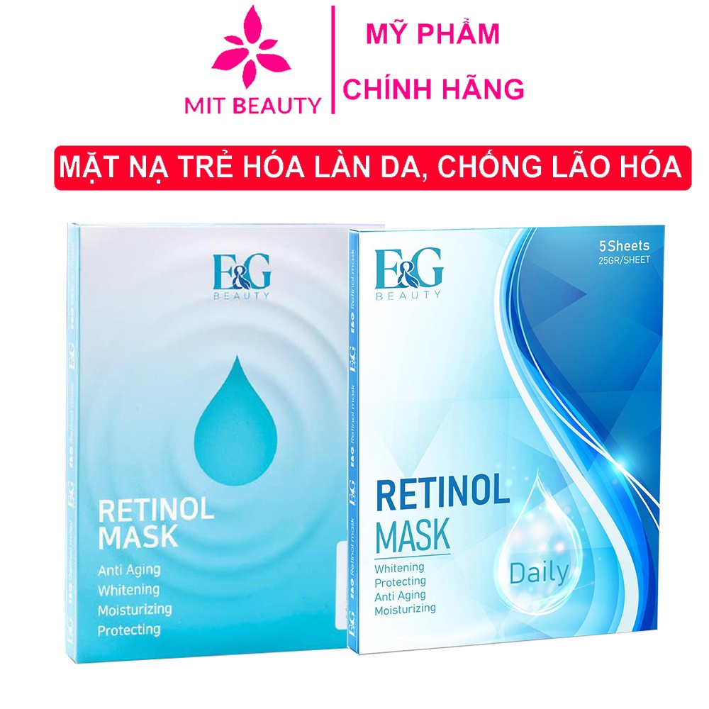Mặt Nạ Retinol E&amp;G Beauty Hàn Quốc Dưỡng Da Xóa Mờ Vết Nhăn Thâm Nám Cấp Ẩm Cho Da Căng Bóng Mit Beauty