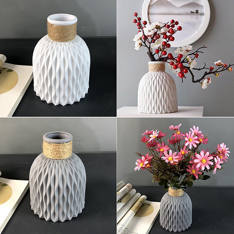 Bình hoa để bàn bằng nhựa phong cách Bắc Âu xinh xắn trang trí phòng khách